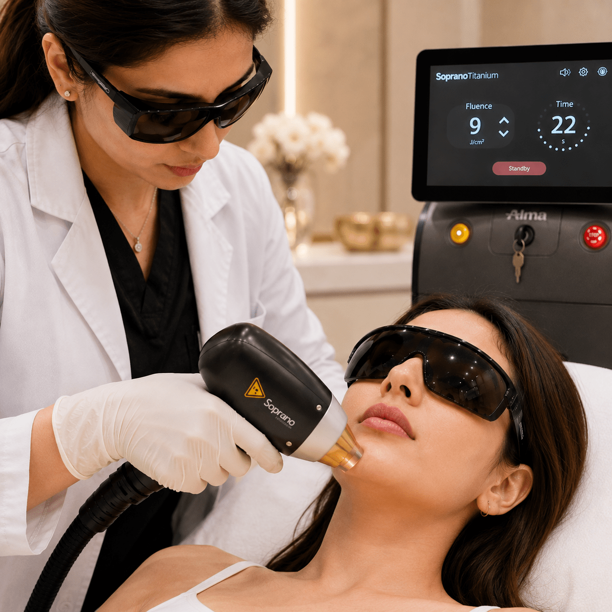 Chin laser hair removal