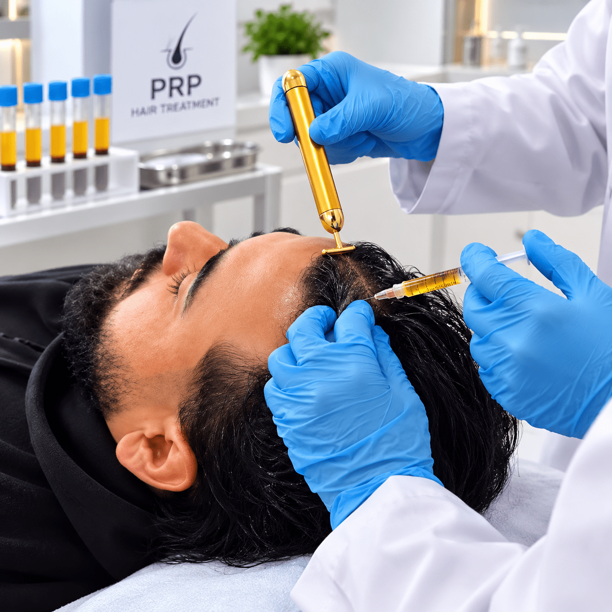 PRP Mesotherapy hair treatment being performed at Aesthetics Lab